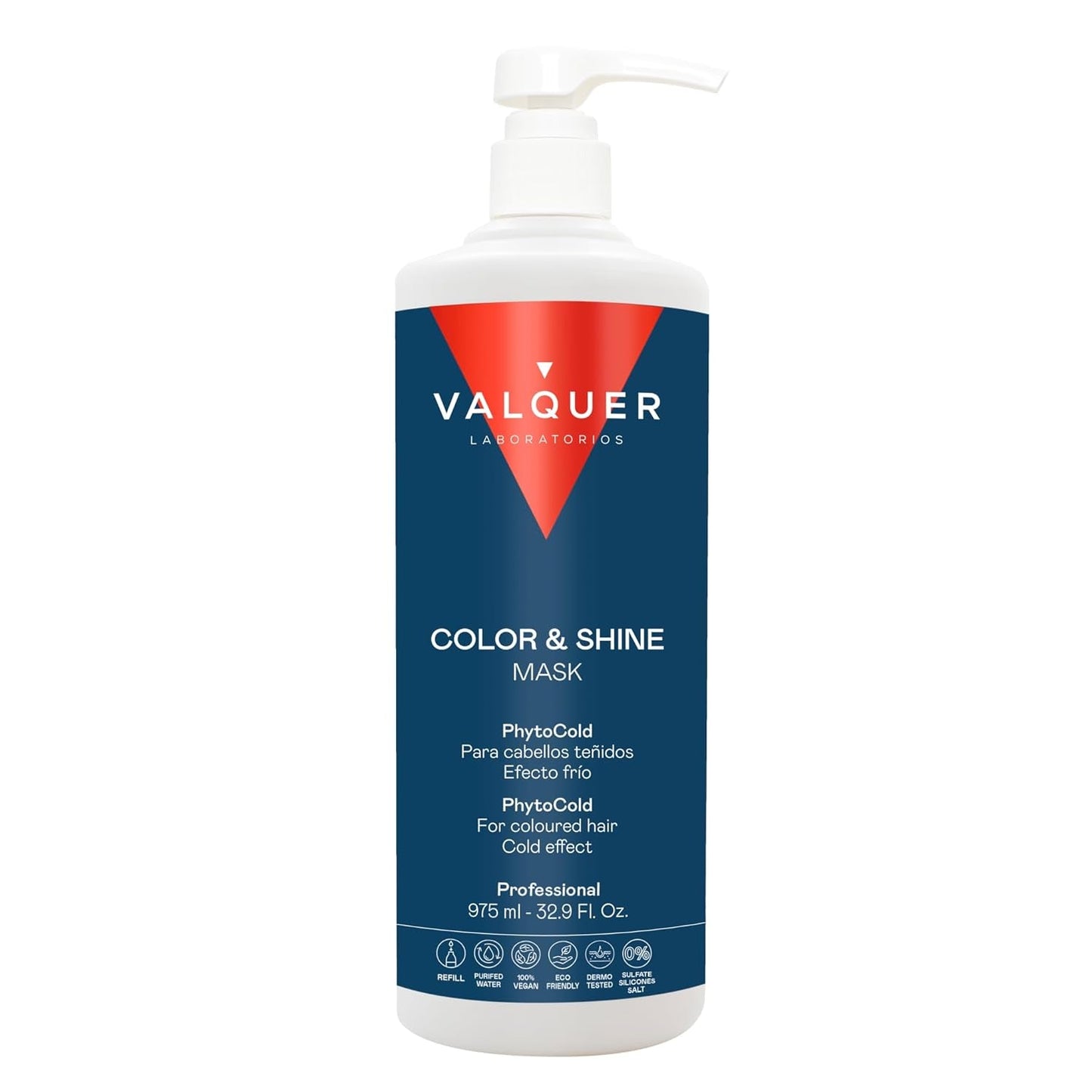 Valquer Profesional Ice Hair Mask Color and Shine - Til farvet hår, 1000 ml Naty Shop hårmaske 1 liter (1 pakke) Lugtfri