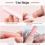 Negleclips, Manicure Clips, Clear Neil Clips, Clear Polygel Clips, Quick Build Nail Extensions, Gel Assistant, 10 stk.