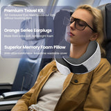 Nakkepude Memory skum rejsepude Ergonomisk design Memory skum nakkepude med øjenmaske 2 ørepropper og opbevaringstaske Perfekt til at sove på vejen, når du er på rejse Naty Shop Cervikal ortopædiske puder