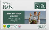 Eco Diapers Eco fra Naty Baby Eco Diapers - premium økologiske bleer, miljøvenlige, lavet af plantebaserede materialer, ideel til følsom babyhud (størrelse 5 - 80 stk.)