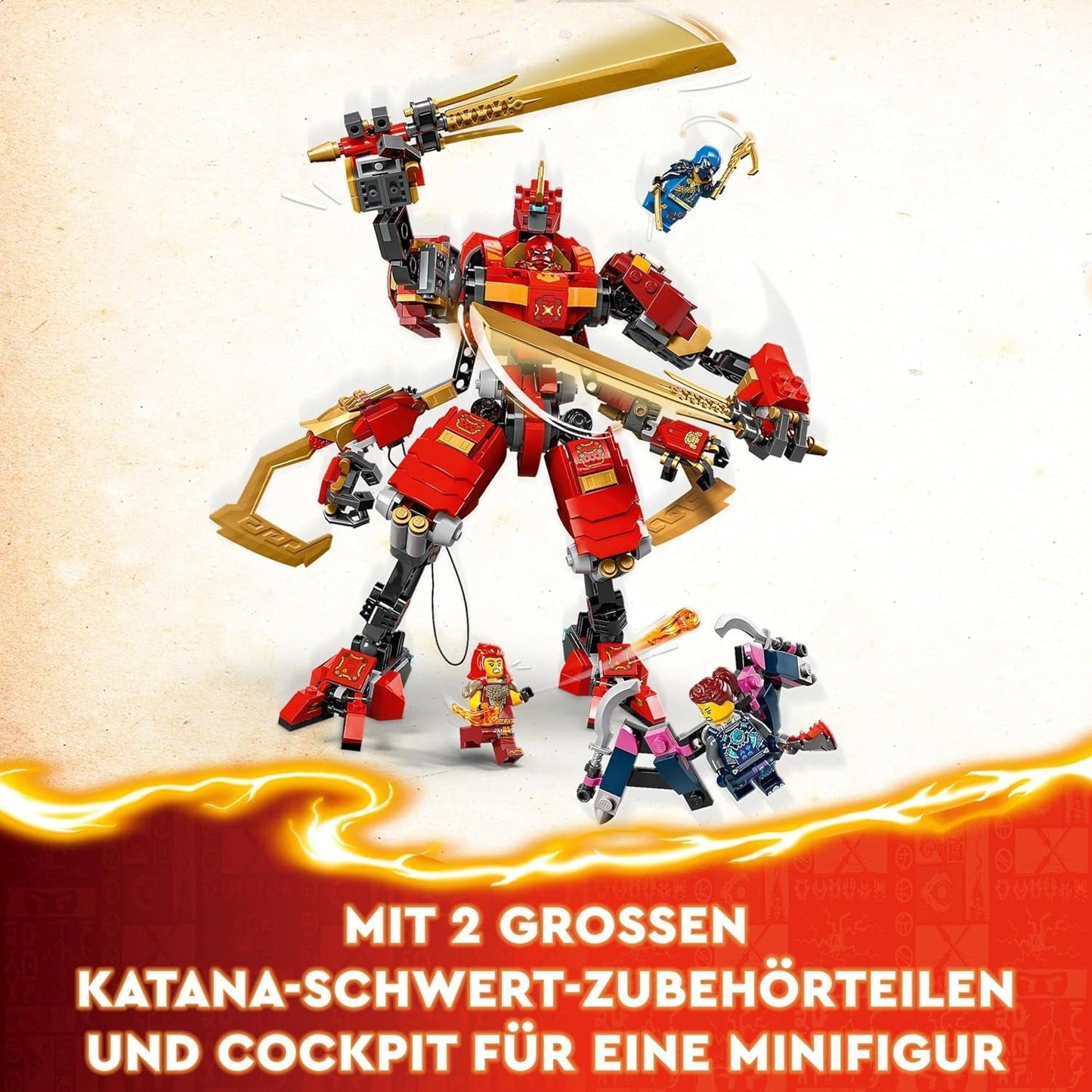 LEGO NINJAGO Kai's Ninja-klatremeksæt, ninjalegetøj med bygbar actionfigur og 4 minifigurer, eventyrsæt til børn, fødselsdagsgave til 9-årige drenge og piger 71812 byggesæt Beuche den LEGO-Store
