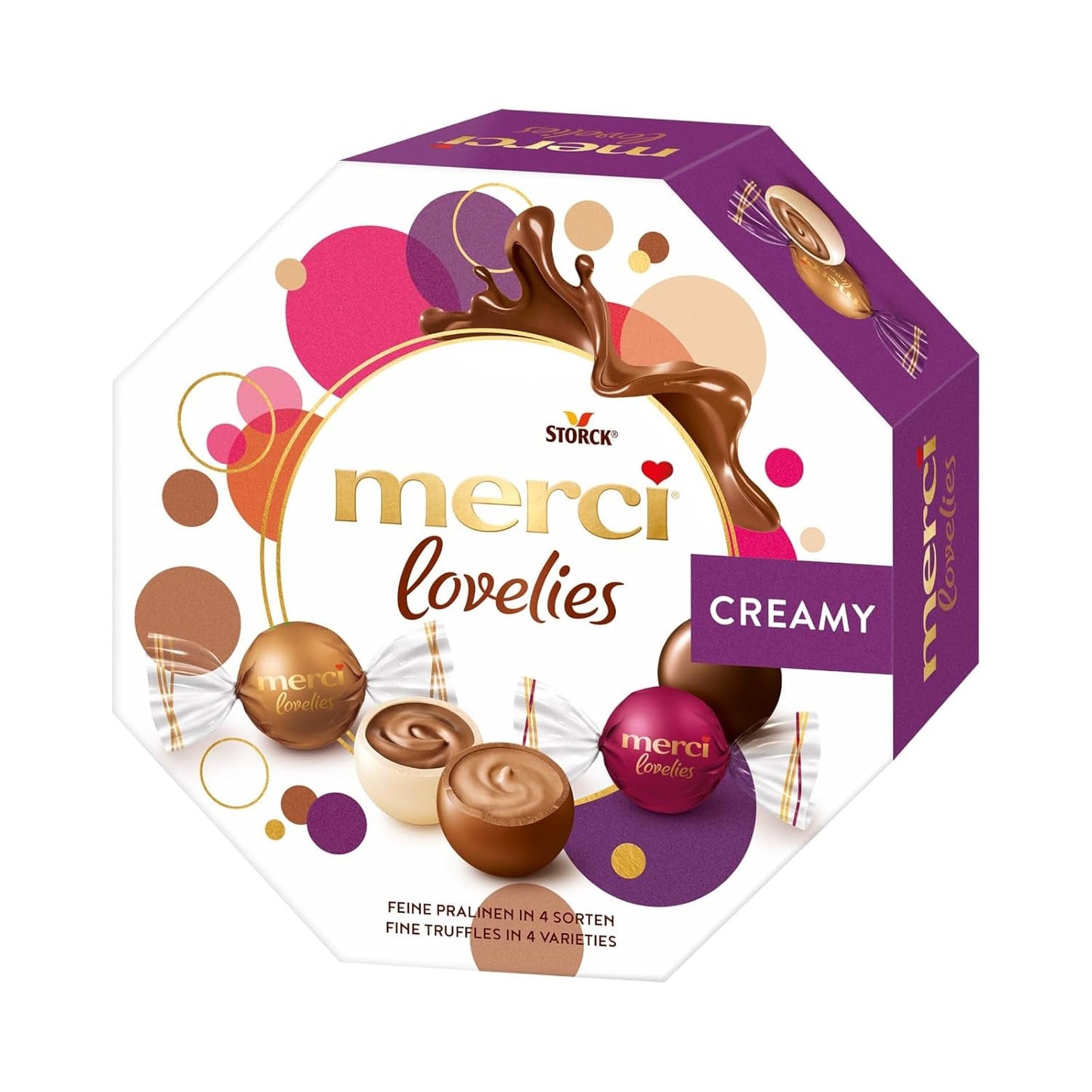 Merci Lovelies Creamy – 185 gram – Pralinblanding med Naty Shop Creamy fyldte chokoladespecialiteter