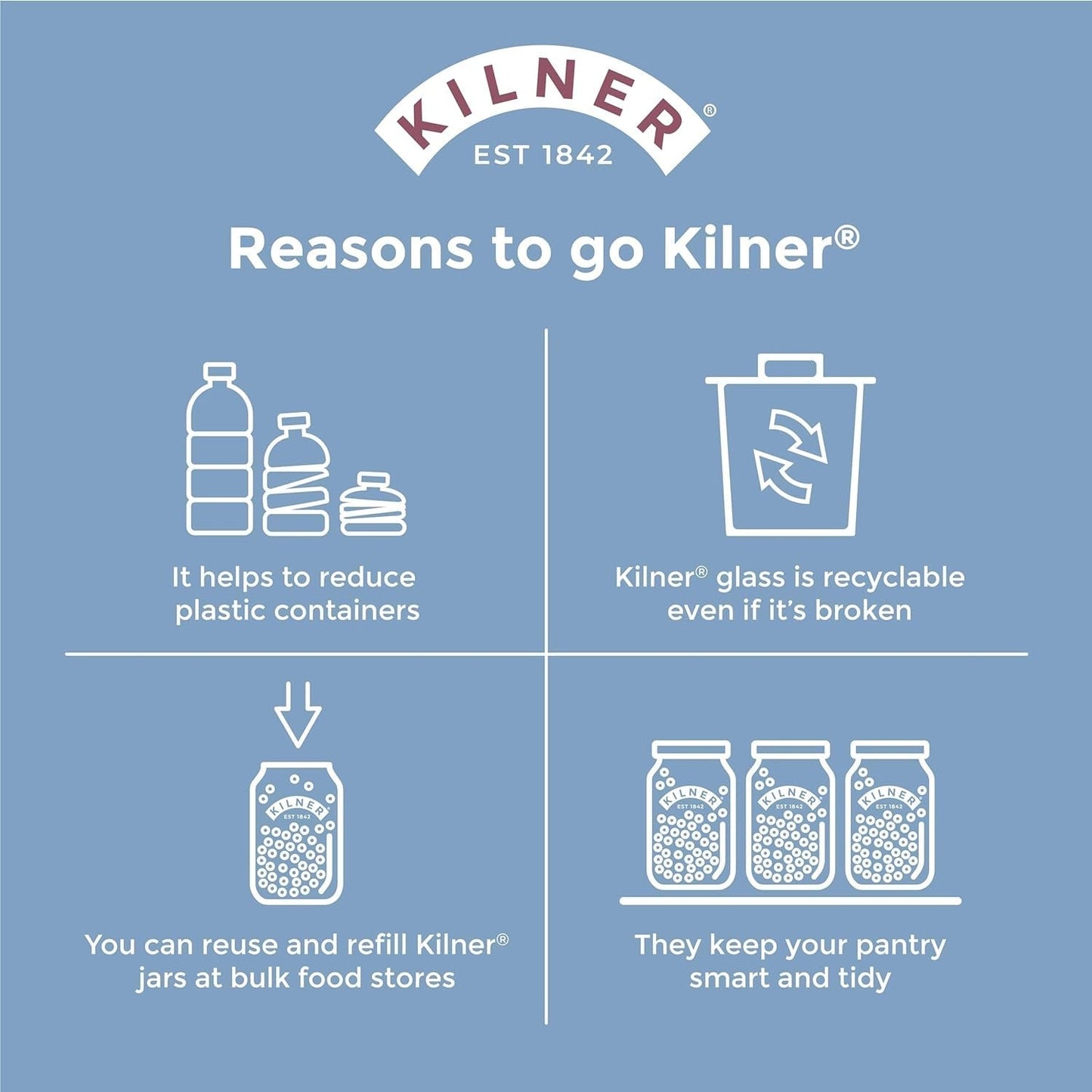 Kilner morgenmadskrukke med ske / 350 ml, Ø 9,5 cm / 5 stk | takeaway müsli kop / giftfri / glasbeholder med låg til müsli, grød og yoghurt / overnight havre beholder Naty Shop Food Opbevaringsbokse