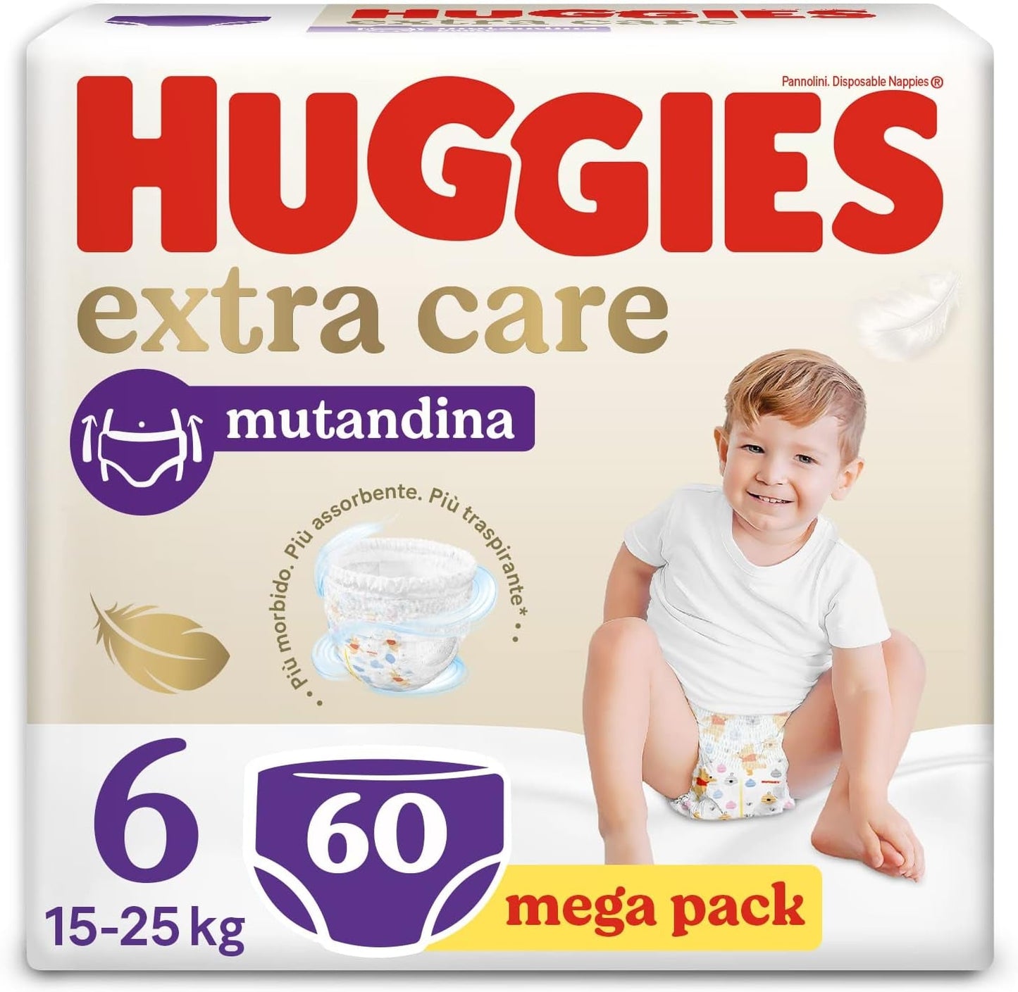 Huggies Extra Care bleer, str. 6, 15-25 kg, 60 stk
