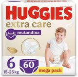 Huggies Extra Care bleer, str. 6, 15-25 kg, 60 stk