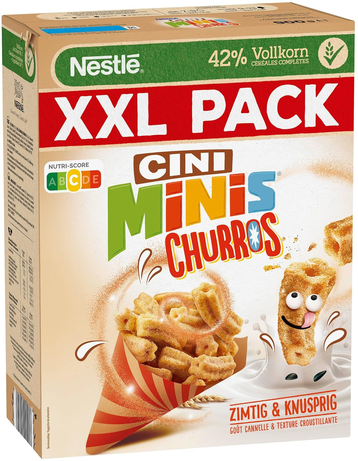 Morgenmadsprodukter Nestlé CINI MINIS Churros med 42 % fuldkornsindhold, 6 stk. (6 x 900 g)