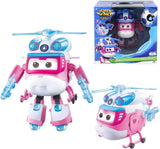 Super Wings 5" Transforming Characters 2-Pack Transforming Supercharged Jett + Tino Transformer Legetøj til drenge og piger i alderen 3+ Røde actionfigurer Naty Shop Svimmel