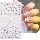 Nagelsticker Sæt Für Einzigartiges Nageldesign, 4 Blatt Frühlingsthemen Nail Art Tilbehør, Perfekt Für 3D Gel Nägel Og UV Gel Strips