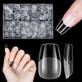Korte kunstige negle 500 stk. Soft Gel Full Cover Neglespidser Til Gelnegle 12 Størrelser Forpolerede neglespidser Til Gelnegle Korte kunstige negle Kistenegleforlængelser med æske