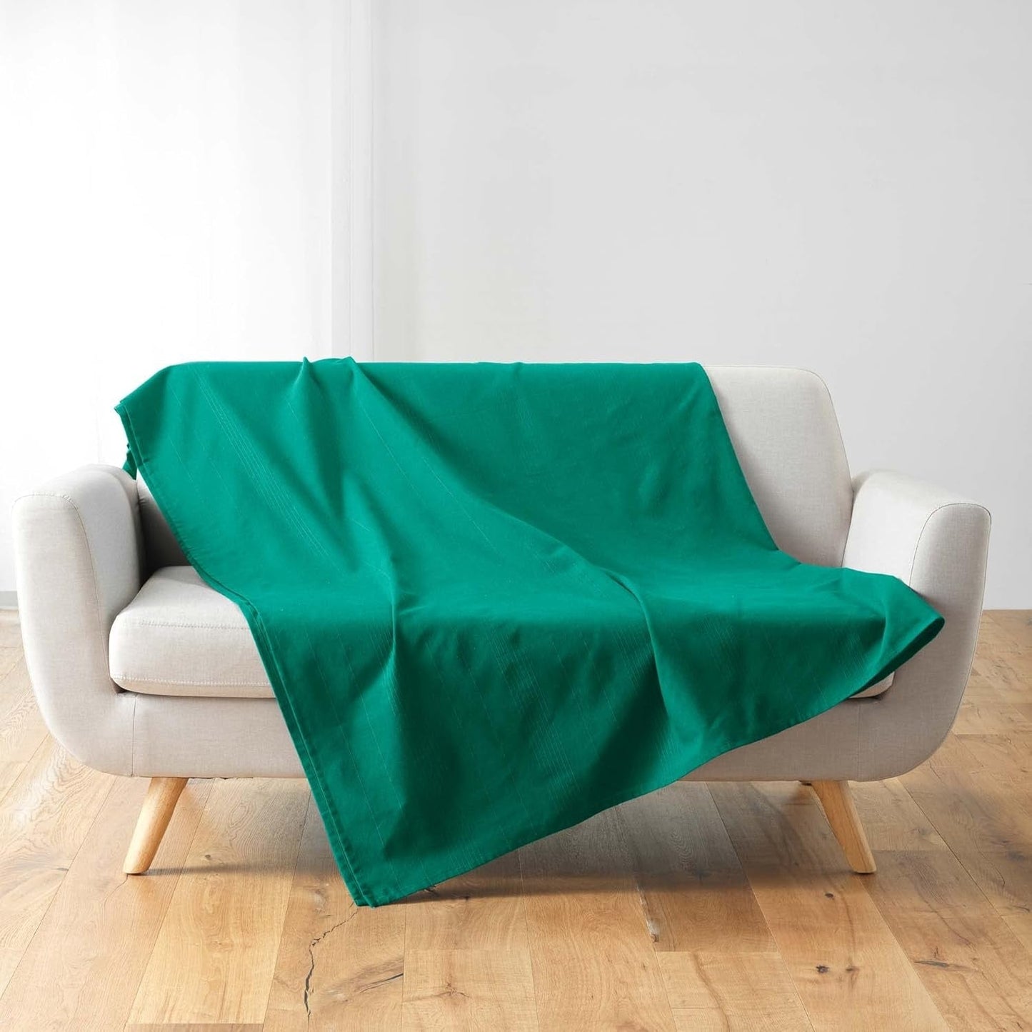 Douceur D'Intérieur, Tæppe (220 X 240 Cm) Lucile Curry, Polycotton, Ensfarvede senge og tæpper Douceur d'Intérieur Smaragdgrøn 180 X 220 Cm