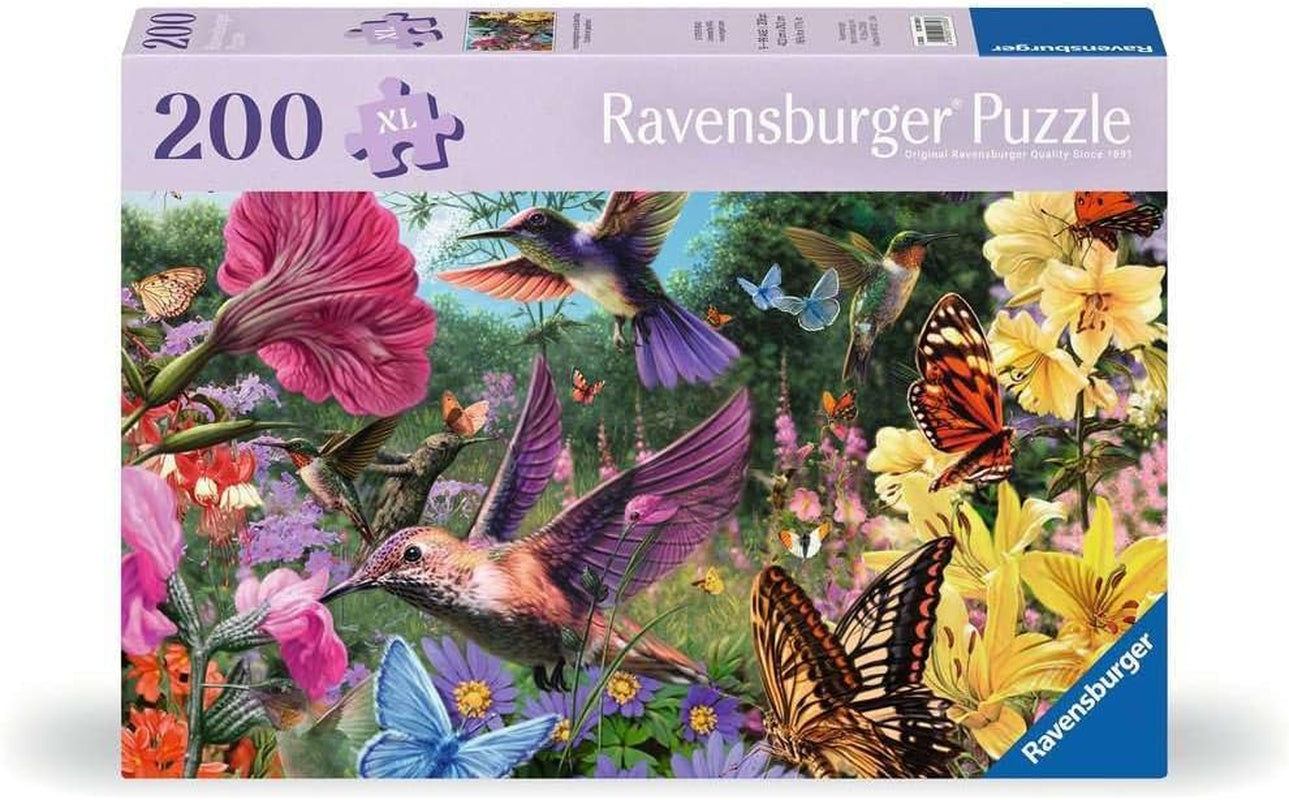 Ravensburger Puslespil 12001369 - Kolibrier og sommerfugle - 200 brikker til ældre og ældre med større puslespil, greb, stor billedskabelon og puslespilsgrundpuslespil Naty Shop Standardtitel