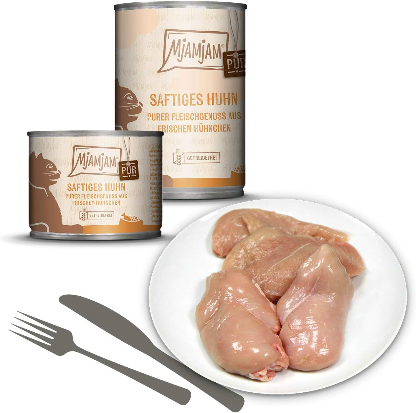 MjAMjAM - Premium våd kattefoder - Pakke Mix V - Pure Meat Delight 6 Pack (6 x 400 g) Kornfri med ekstra kød