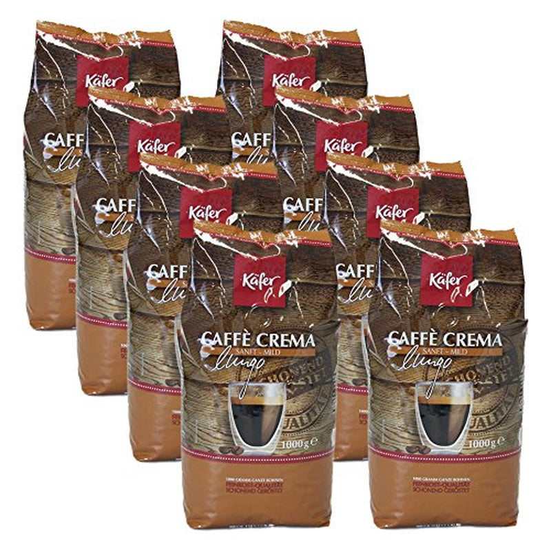 Caffè Crema, 1000 g, hele bønner, pakke med 8