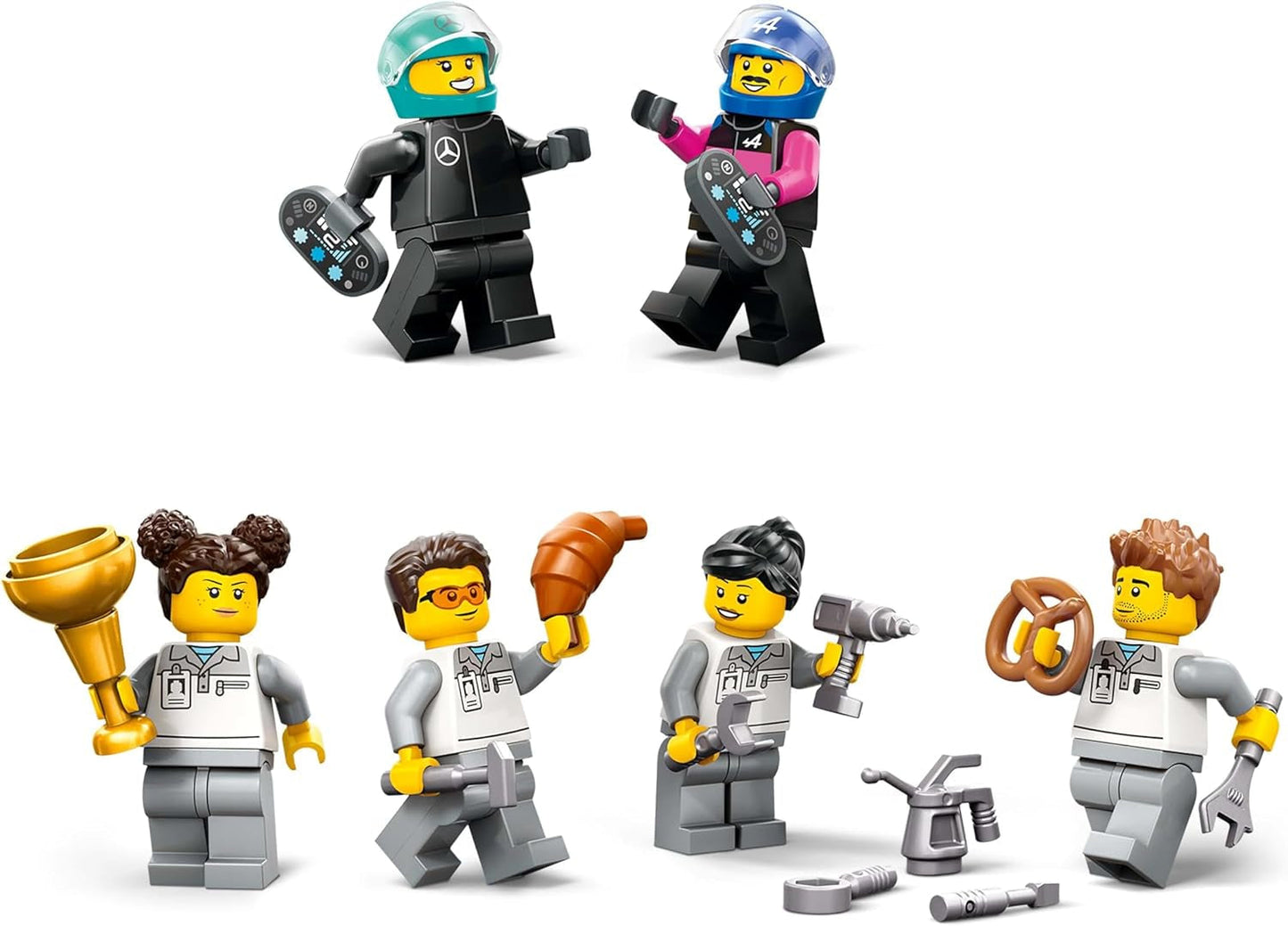 LEGO City F1 Garage med Mercedes-Amg og alpine racerbiler - Formel 1 racerbil med 2 førere og 4 mekaniske minifigurer - Gave til drenge og piger 7+ og fans 60444 Besuche den LEGO-Store byggesæt