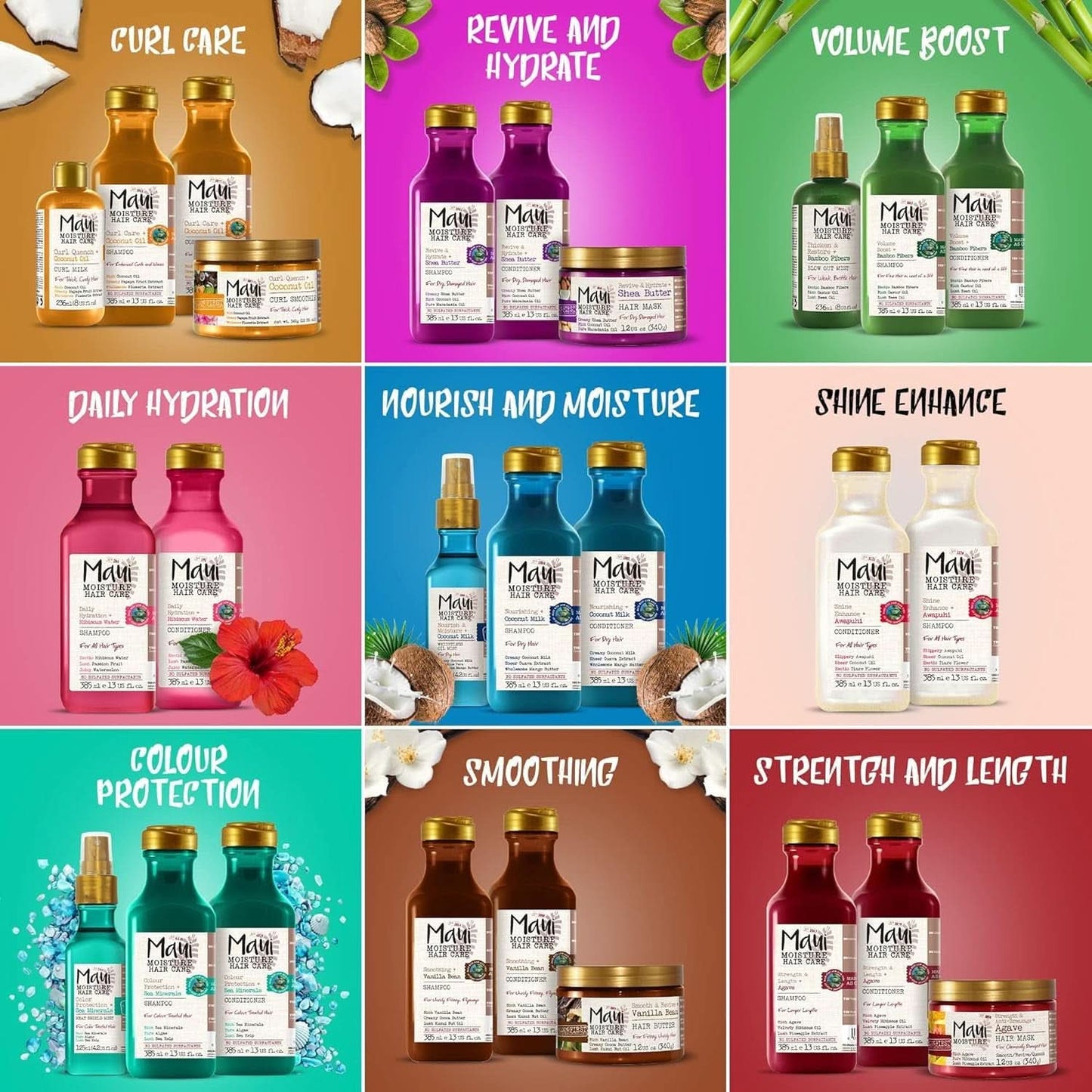 Maui Moisture Revive & Hydrate + Shea Butter, Shampoo eller Conditioner, 385ml Shower & Bath Naty Shop