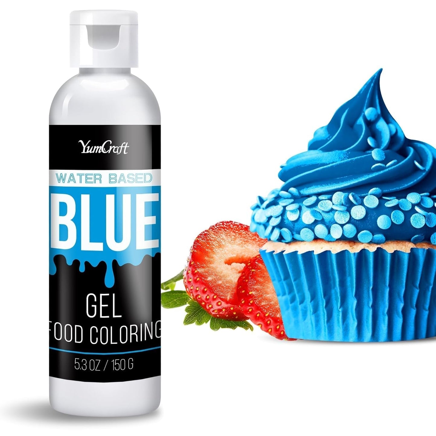 Gel-madfarve - højkoncentreret gel-madfarve til kager, bagning, påskeæg, drikkevarer - Sukkerfri madfarve til fondant, glasur, slim, kagepynt (rød fløjl, 150 g)