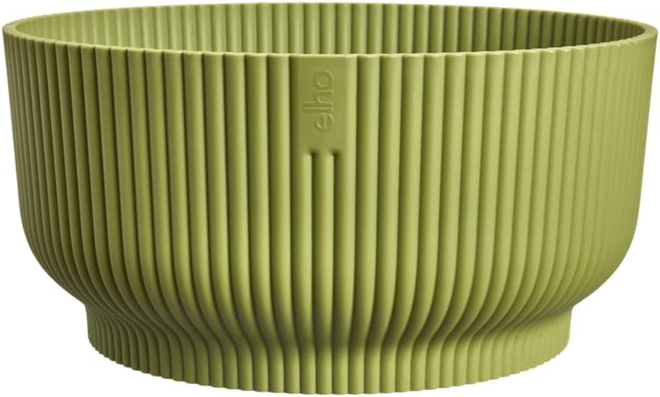 elho Vibes Fold Bowl 25 - Indendørs urtepotter - 100% genbrugsplast - Ø 24,9 x H 12,1 cm - Grøn/Ferngrün