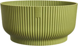 elho Vibes Fold Bowl 25 - Indendørs urtepotter - 100% genbrugsplast - Ø 24,9 x H 12,1 cm - Grøn/Ferngrün