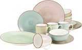 CreaTable, 22582, SAMBA-serien, 16-delt porcelænssæt til 4, Combo-service i porcelæn, Tåler opvaskemaskine og mikroovn, Kvalitetsfremstilling