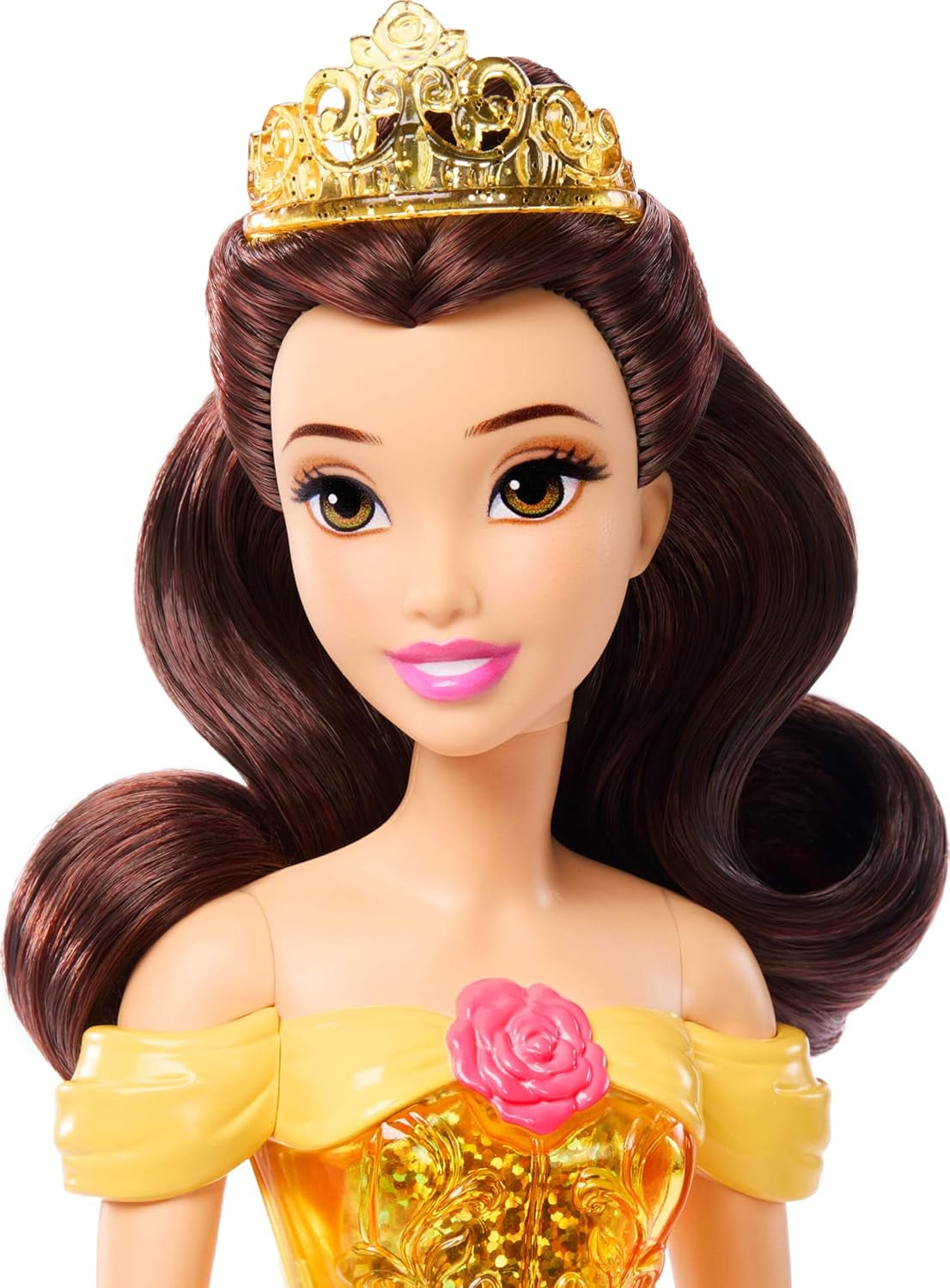 Mattel Disney Princess Legetøj Artikuleret Belle Fashion Dukke med funklende tøj og tilbehør Disney film inspireret gave til børn HLW11