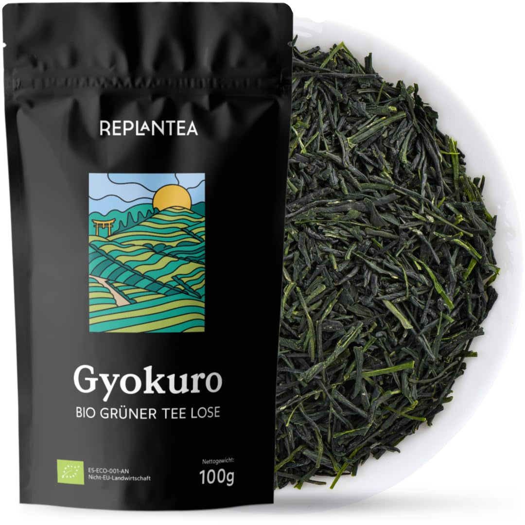 Økologisk Gyokuro japansk grøn te (100 g) | Premium bulk te | Raffineret umami smag og delikat sødme | GENPLANT