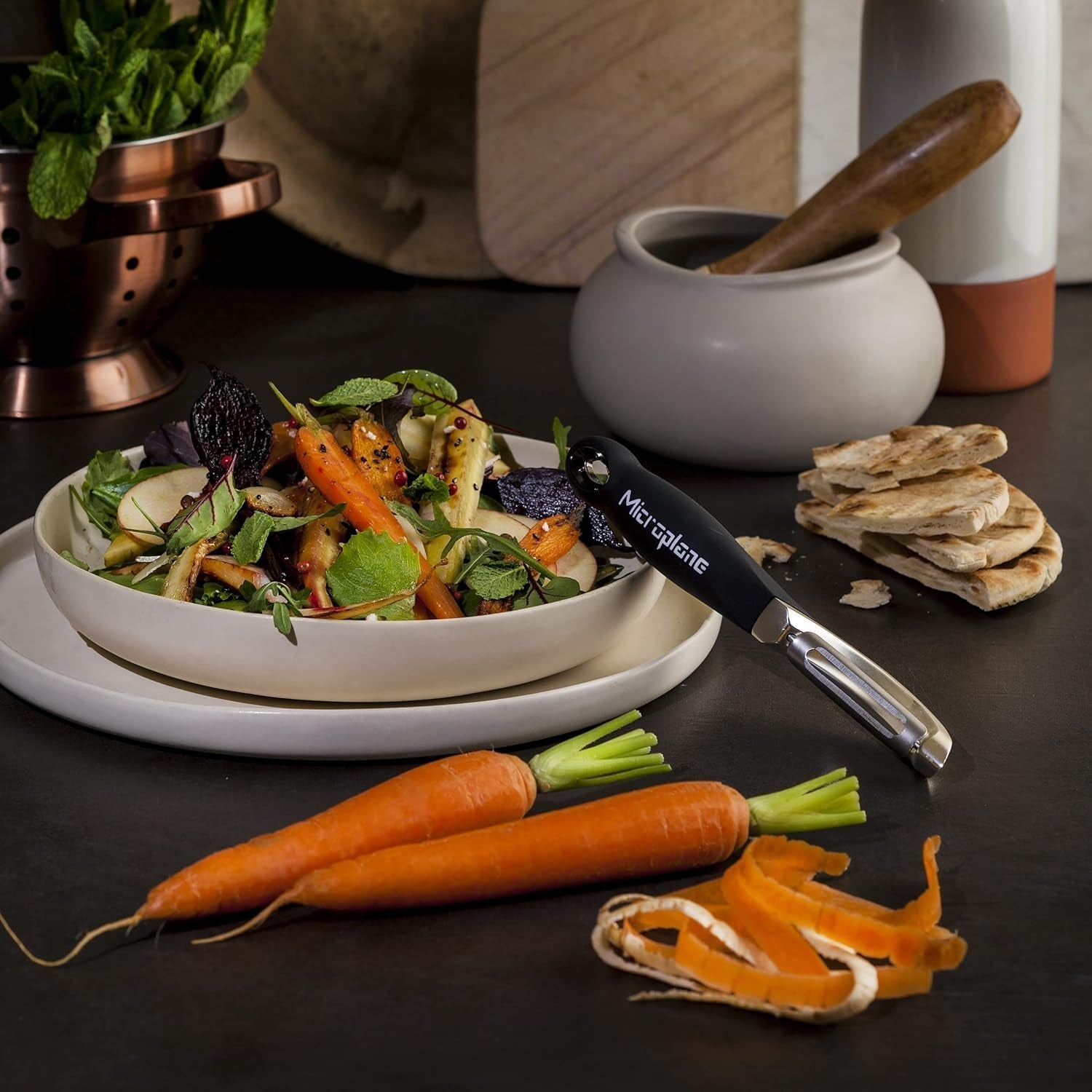 Naty Shop Microplane professionel dobbeltbladet rustfrit stål Ambidextrous skræller