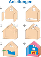 Baker Ross FN199 Byg dit eget trædukkehus - 1 stykke dukkehusbyggesæt til børn Craft Kit