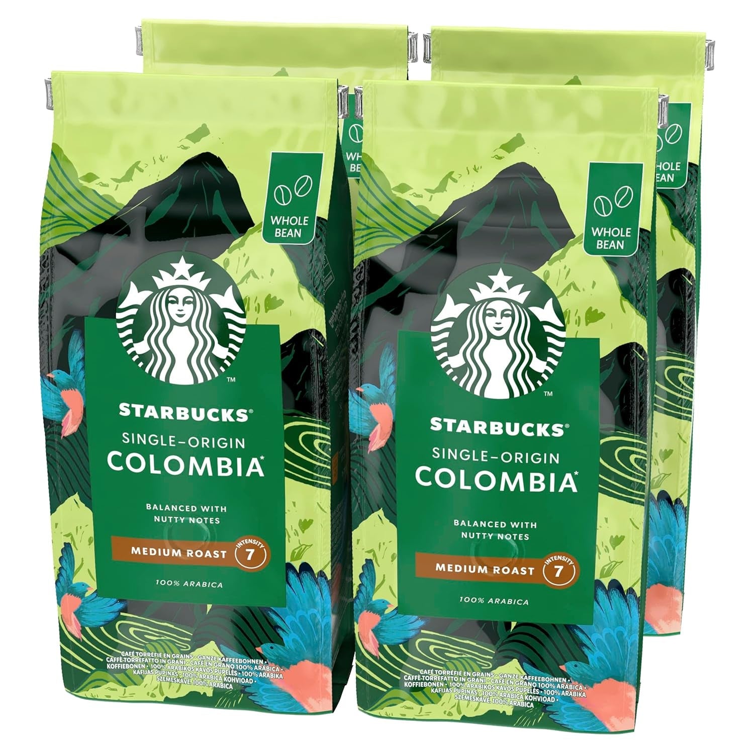 STARBUCKS Single Origin Colombia kaffe, mellemristet, hele bønne 450 g (pakke med 4)