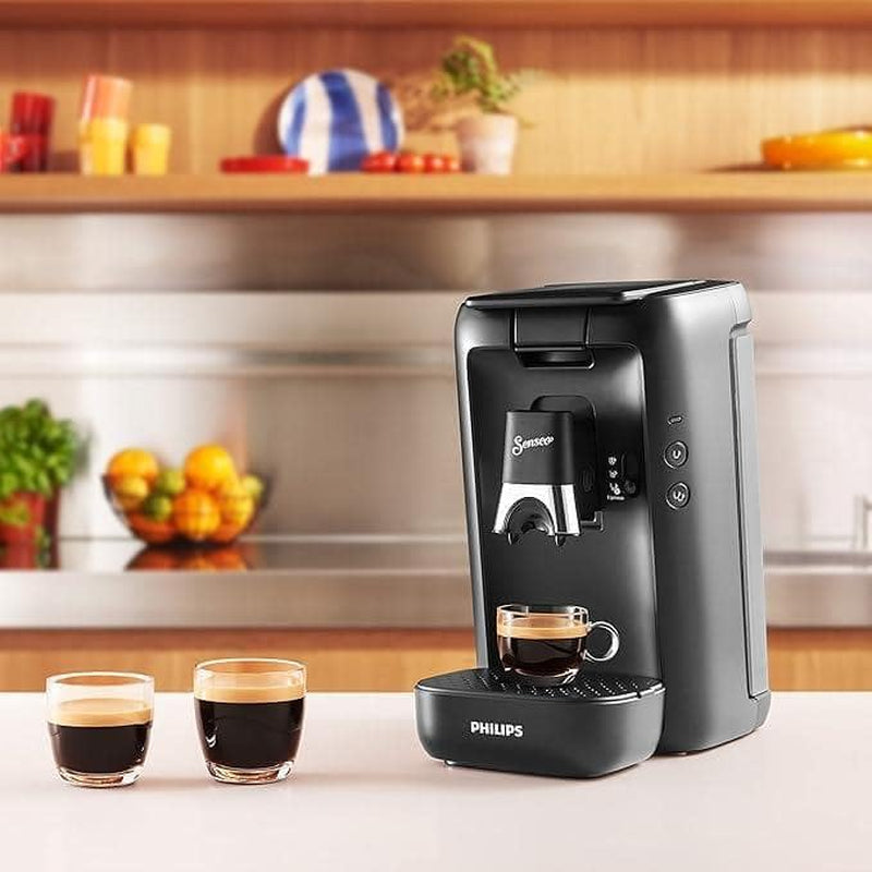 PHILIPS Senseo Maestro kapsel-espressomaskine - Intense Plus-teknologi, højkvalitets espresso, økologisk design, 1,2 l vandtank, memofunktion, afkalkningsindikator (CSA260/60)