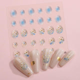 JMEOWIO 6 Blatt 3D Nagelsticker Goldene Unregelmäßige Geometrisk Nail Art Sticker Selbstklebend Nagelaufkleber 5D Stereoskopisk Dekoration Nageldesign Zubehör