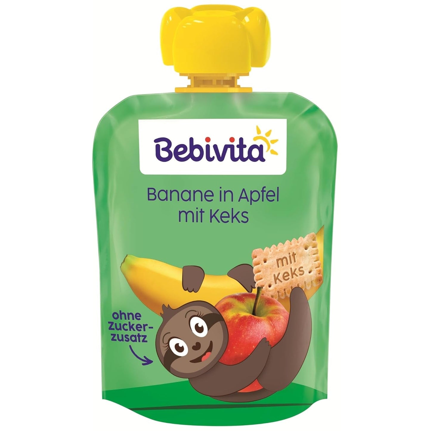 Banan i æble med kiks wrap - 16 stykker (4 pakker, 4 x 90 g hver), uden tilsat sukker, lavet af mild frugt og sunde korn, ideel til take-away og snacks på farten
