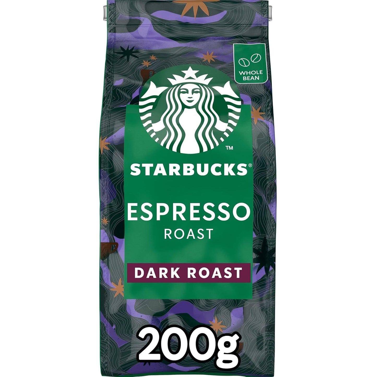 STARBUCKS Espresso stegt, sort stegt, hele kaffebønner 200 g (pakke med 6)