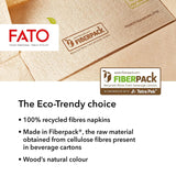 Fato - Naturlige 4-foldede engangspapirservietter, miljøvenlige, 40 stk., størrelse 38X38, 2-lags, 100 % genbrugspapir