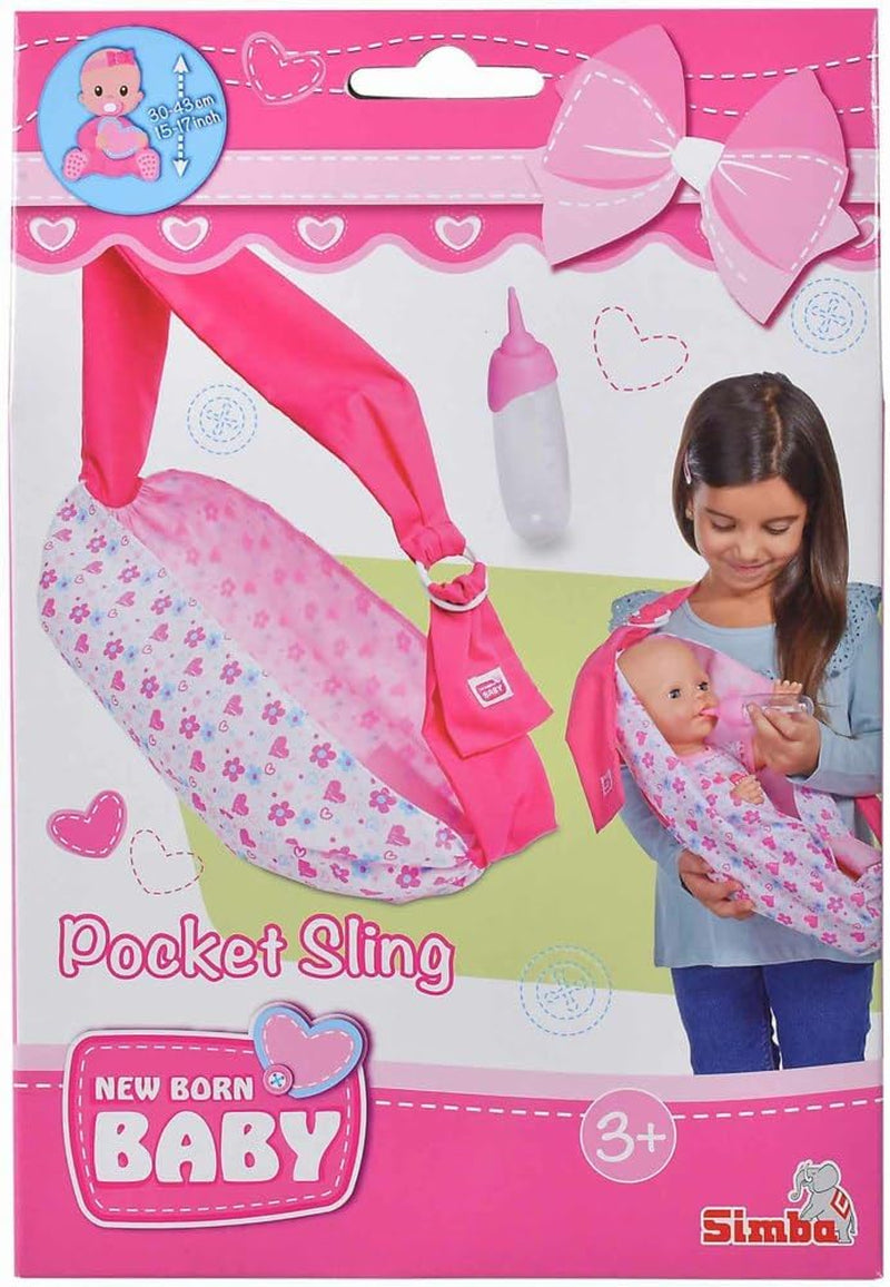 Simba 105560002 Justerbar nyfødtslynge med taske og flaske til 38-43 cm dukker fra 3 år og opefter