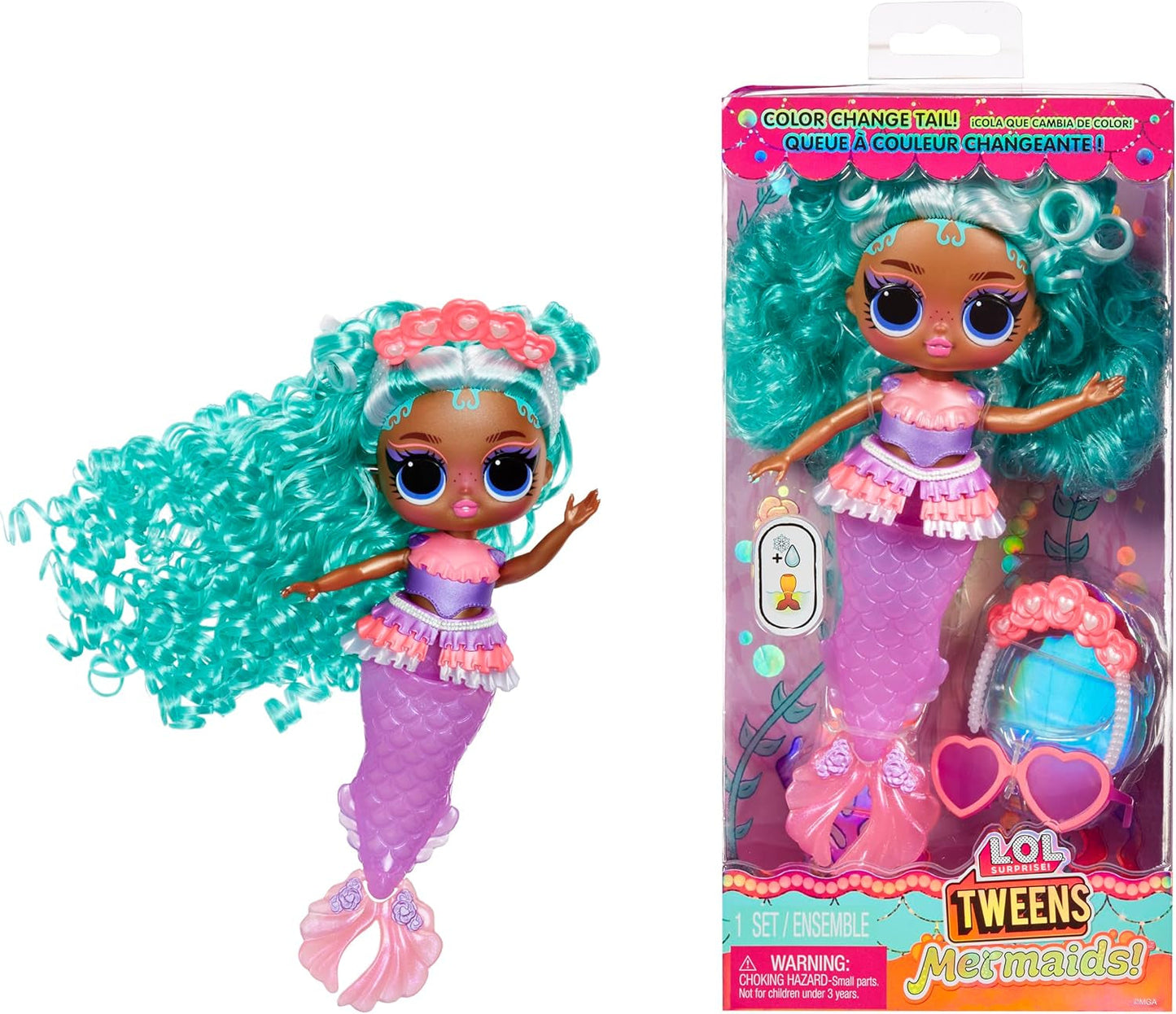 L.O.L. Overraskelse! Tweens - Mermaid Lola Waves - modedukke med farveskiftende hale, bevægelig finne og smukt tilbehør - legetøj til børn og samlere fra 4 år Naty Shop Serena Finn Dolls