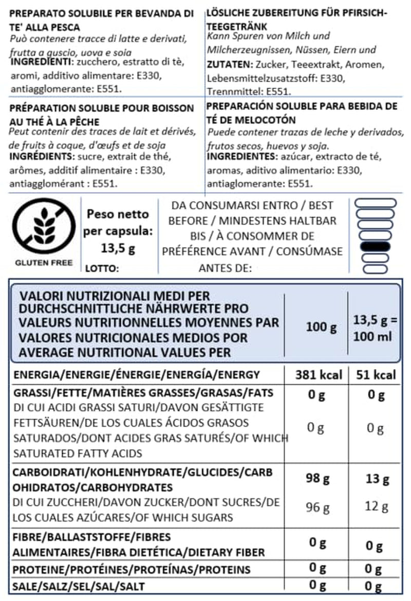 Caffè Vulcanus - 60 kapsler teblanding, smag: Engelsk te, ferskente, citronte og bærte - kapsler kompatible med Nescafe Dolce Gusto