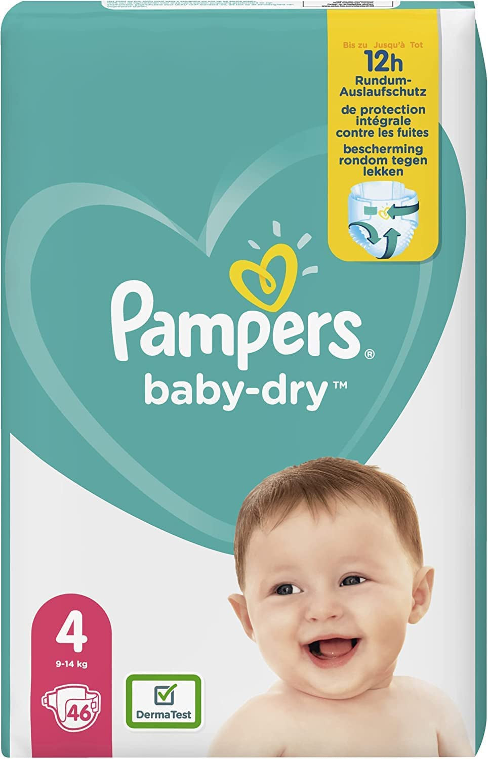 Pampers Baby-Dry bleer, str. 8, 43 bleer, fra 19 kg, Jumbo+ pakke