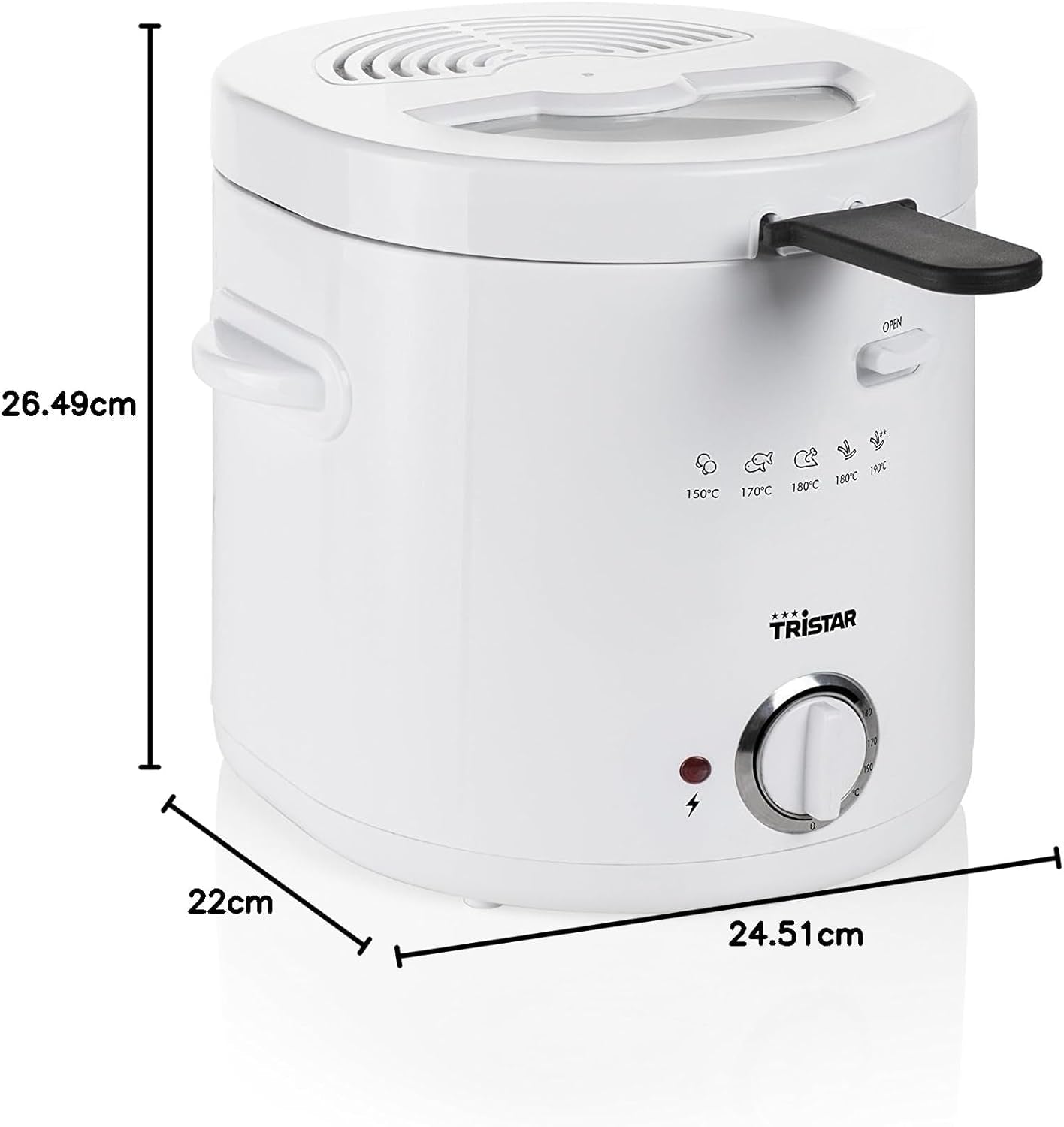 Tristar FR-6941 frituregryde - termostat, 1,5 L, 1000 W, hvid Hvidevarer Naty Shop