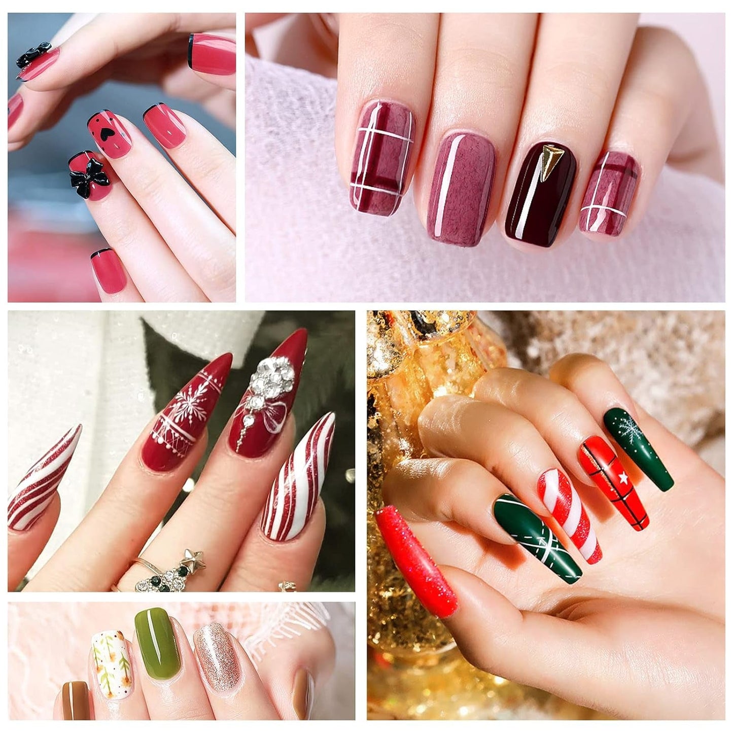 Sularpek Nail Art Liner Pinsel, 5 Stück Profi Detail Fine Nails Gel Negle Brush, Nagel Pinsel Dünn Für Beauty Frauen Nagelstudio (5 Größen, Rosa)