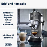 De'Longhi Dedica Style EC 685.B – Espressomaskine med portafilter, espressomaskine med professionel mælkeskummer, kun 15 cm bred, til malet kaffe eller ESE-kapsler, 1 l vandtank, sort