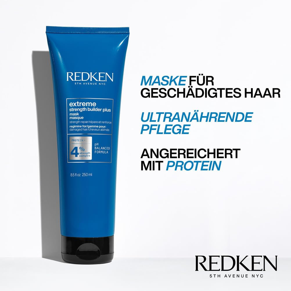 Redken Intensive Hair Mask til alt beskadiget hår Reparerer og regenererer Anti-Breakage Extreme Strength Builder Plus Mask 1 x 250ml Naty Shop Hair Mask