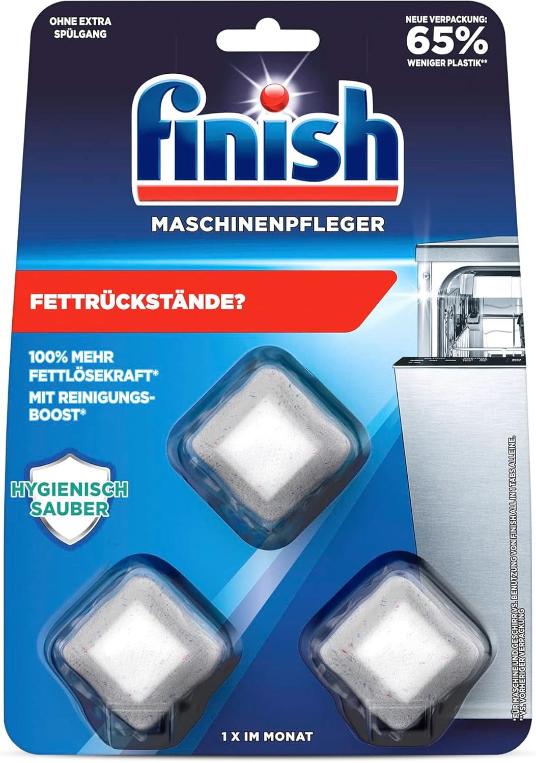 Finish Machine Cleaner Tabs - Opvasketabletter mod snavs og fedt inde i opvaskemaskinen, 3 tabletter Naty Shop