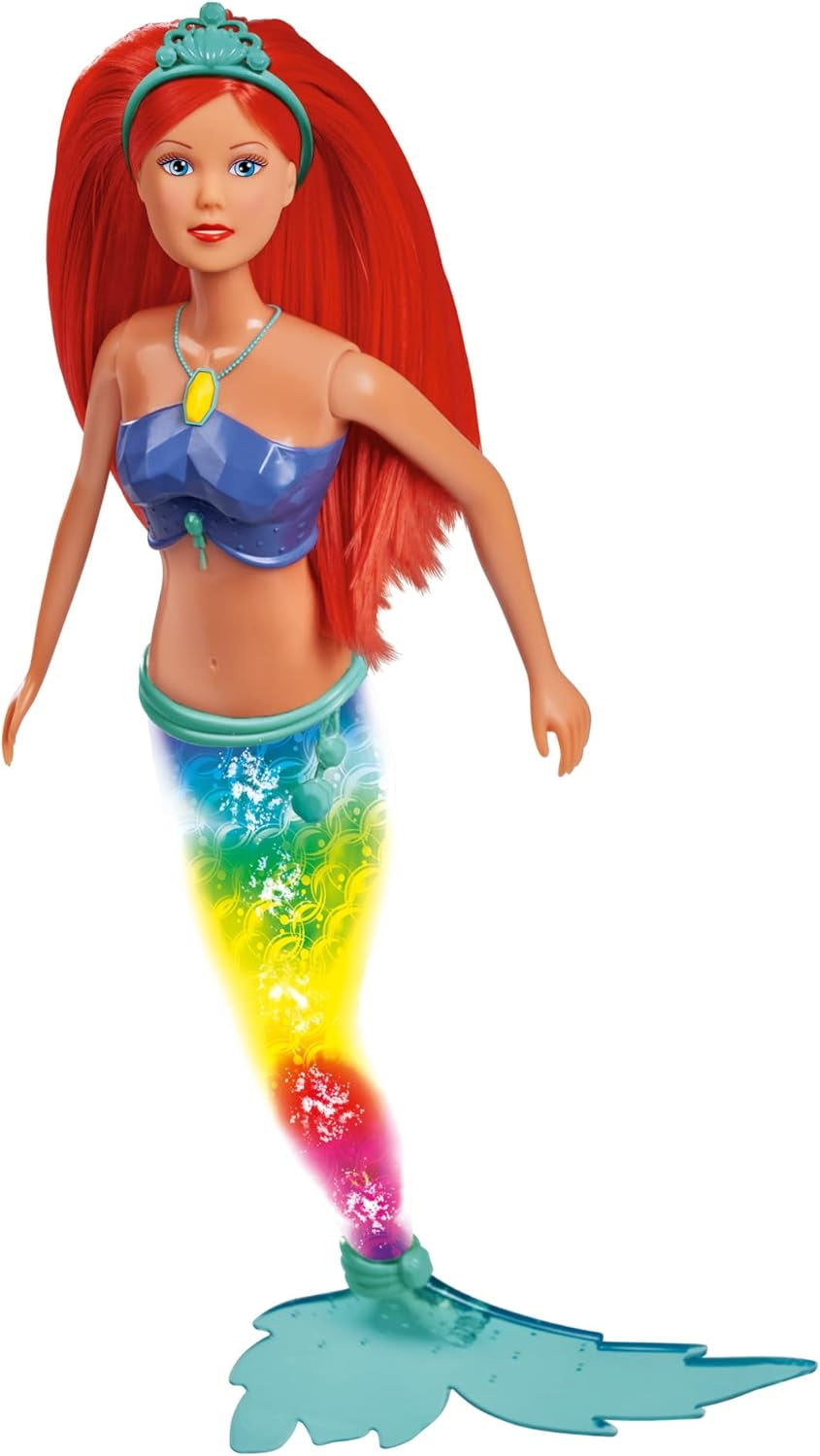 Simba 105733656 - Steffi Love Sparkling Havfruedukke (39 cm) - Glødende havfruefarveskiftende lysende regnbuevandtæt legetøj til børn fra 3 år og opefter