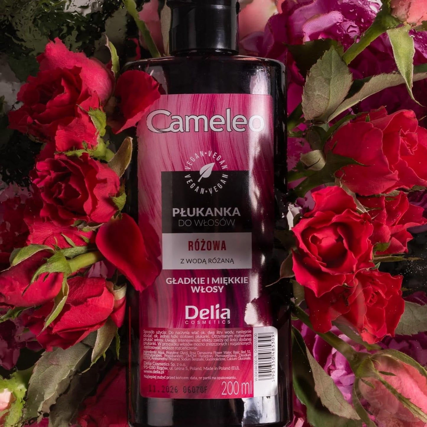 Cameleo - Rose Water Pink Hair Tonic No Yellow Tint Semi Permanent Hårfarve - Til blondt og gråt hår - Farve & pleje - Parabenfri | 200 ml Naty Shop hårfarve