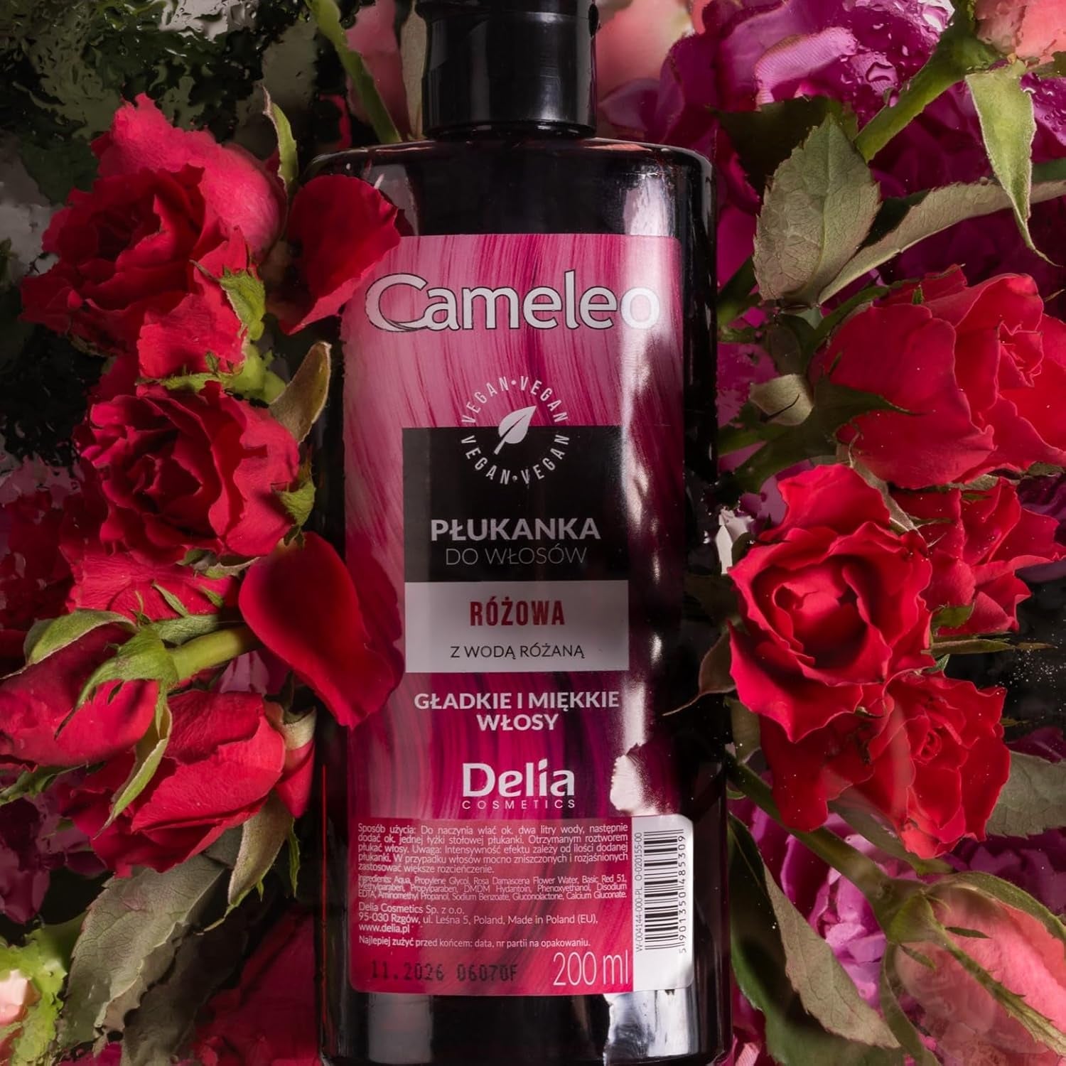 Cameleo - Rose Water Pink Hair Tonic No Yellow Tint Semi Permanent Hårfarve - Til blondt og gråt hår - Farve & pleje - Parabenfri | 200 ml Naty Shop hårfarve