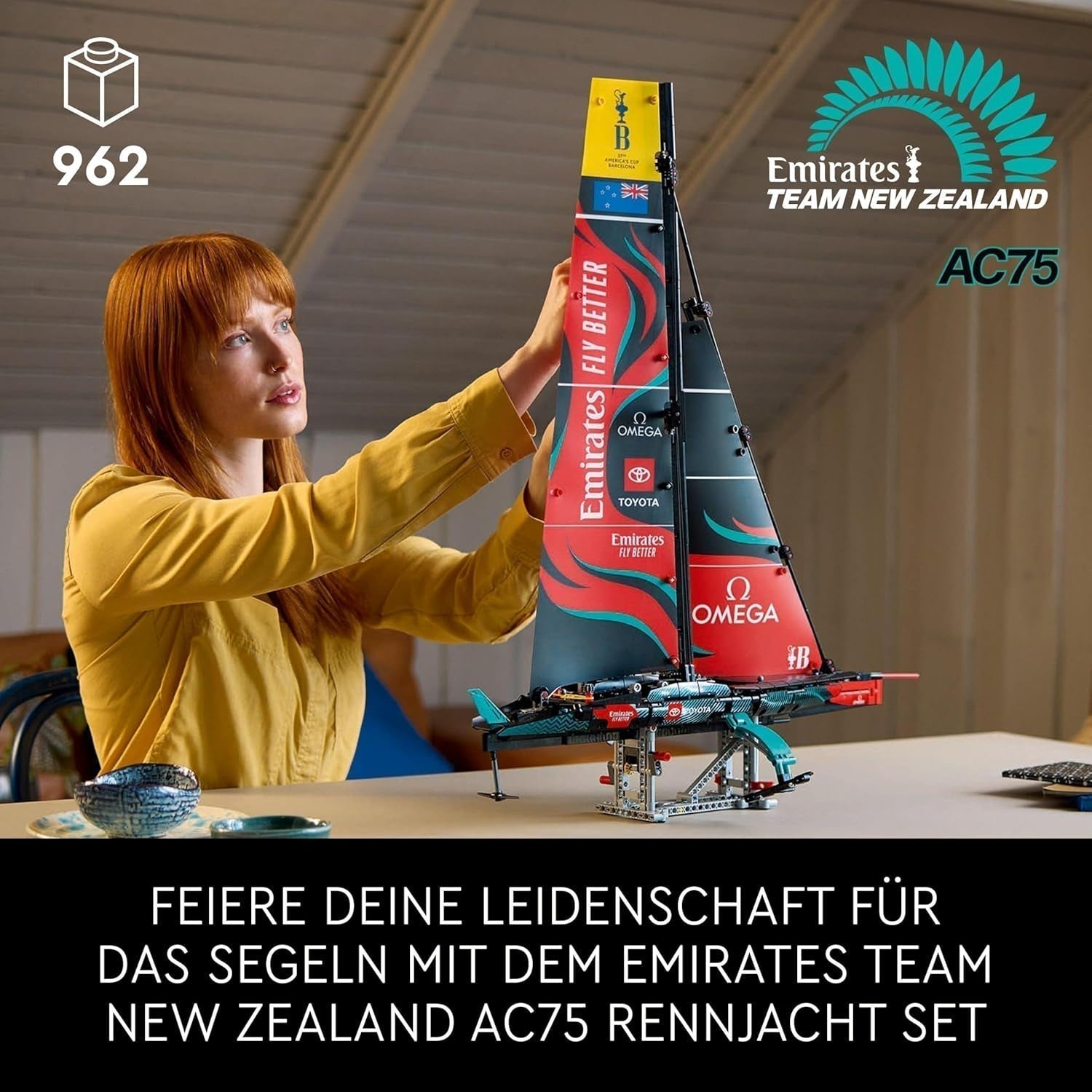 LEGO Technic Emirates Team New Zealand AC75 Racing Yacht Voksen Sejlbåd Byggesæt Gave til mænd og kvinder Kreativ og afslappende aktivitet 42174 Byggesæt Besuche den LEGO-Store