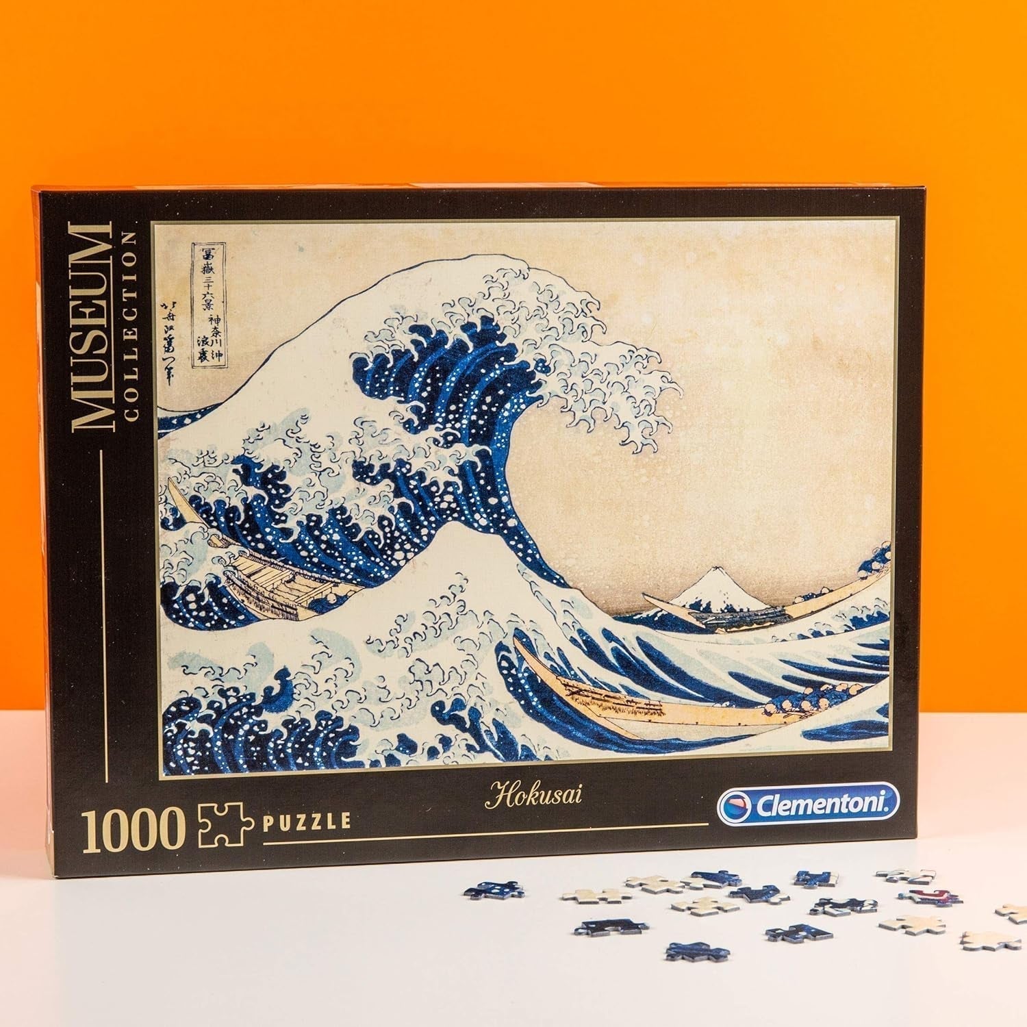 Clementoni 39378 Hokusai - The Great Wave - 1000 brikker puslespil, museumssamling, færdighedsspil for hele familien, farverigt strækspil, puslespil for voksne 14+ puslespil Naty Shop