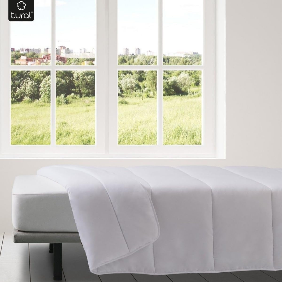 Tural - Dyne 150 X 220 cm med Aloe Vera behandling, fiberfyld 300 G/M², blød, åndbar, Oeko-Tex certificeret (hvid, seng 90 cm) Dyner og dyner Naty Shop