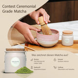 Shinto - "Gold" Organic Matcha Tea - Ceremoniel Grade Green Tea Pulver - JAS & EU BIO Certified - Shaded & Handplukket - Direkte import fra Uji, Japan - 30g