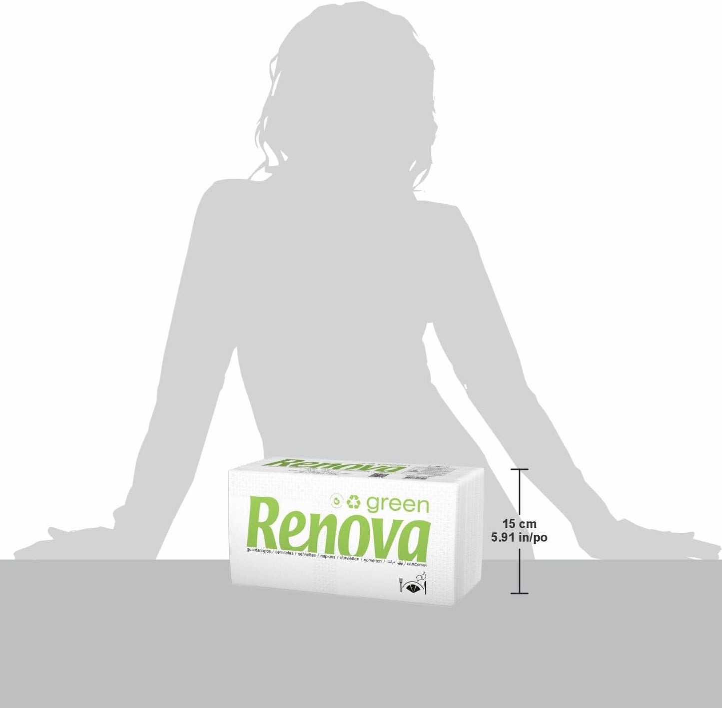 Renova - Renovagreen Tissues, 200 Tissues, Genbrugspapir, Europæisk Miljømærke, Standardstørrelse
